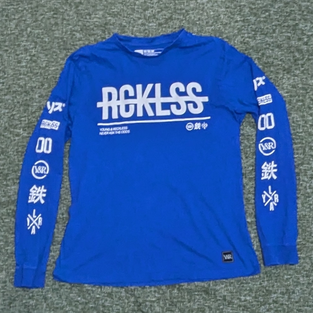 Young & Reckless Blue Long Sleeve Tee